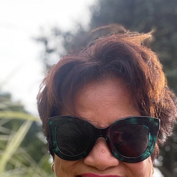 Cat eye green leopard sunglasses - Picture 2 of 6